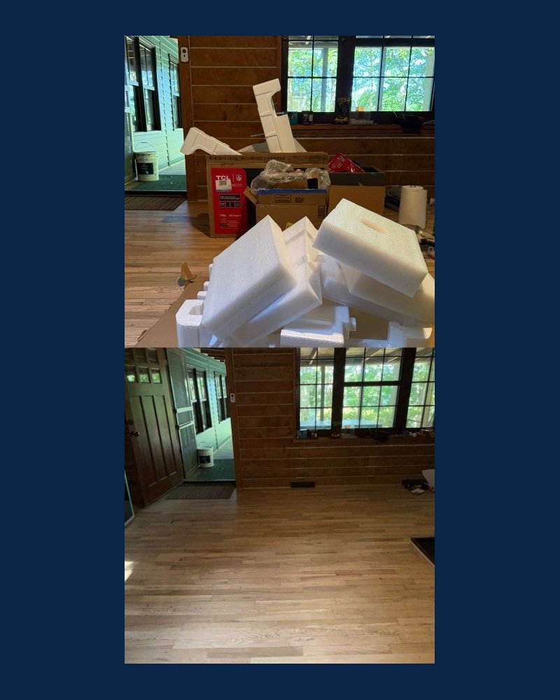 Before and after a sunroom cleanout